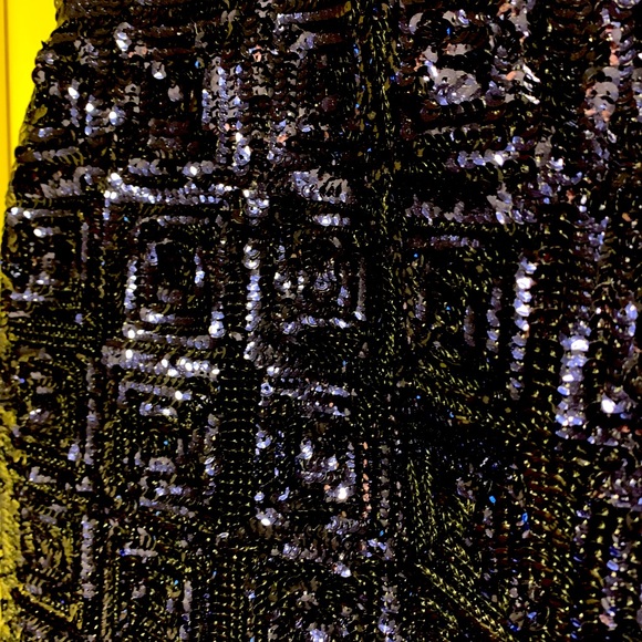 H&M navy sequin mini skirt size 6 great condition - Picture 8 of 9